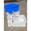 水产养殖箱带排水食品级白色周转箱箱养乌龟塑料箱带排水阀侧排养