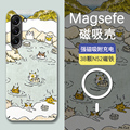 Magsafe磁吸适用三星S24手机壳note20ultra怀旧日式猫咪硬壳S23+全包防摔note10个性创意S22夜光S21超薄S20
