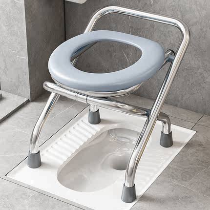 不锈钢折叠坐便椅孕妇老人坐便器成人大便椅马桶凳厕所蹲坑神器