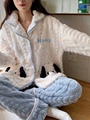 珊瑚绒睡衣女冬季2023新款长袖可爱法兰绒加厚加绒秋冬家居服套装