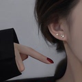 新品不对称星星耳钉女纯银针S999养耳洞小众设计感高级耳环防过品