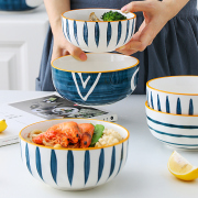 碗创意个性家用日式吃饭碗五寸北欧陶瓷碗单个大号简约网红米饭碗