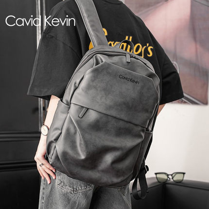 Cavid Kevin男士背包双肩包英伦潮流电脑包大容量休闲大学生书包