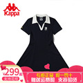 卡帕Kappa 1916经典复古连衣裙2023赫本风小黑裙长裙K0D42QL04