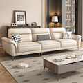 意式极简科技布沙发小户型客厅家用  奶油风直排实木框架沙发组合