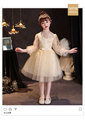 定制儿童礼服公主裙高端长袖钢琴演奏生日花童婚礼小女孩婚纱香槟