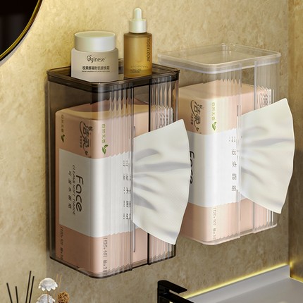 纸巾盒壁挂式洗脸巾收纳盒卫生间厕所厨房抽纸盒卫生纸餐巾纸防水