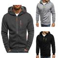Men's sports and leisure sweater cardigan hooded jacket