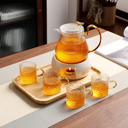 浪漫餐厅下午茶蜡烛煮茶炉花茶壶水果盘玻璃水果茶壶套装花草茶具