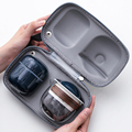 网红ET快客杯便携式包旅行茶具小套装户外简约玻璃防烫泡茶壶家用