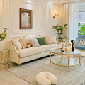 美式轻奢风阿黛拉三人位沙发法式全实木弧形客厅贵妃椅组合定制AN