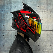 AIS艾狮摩托车头盔男女全盔个性夏季街车跑盔蓝牙长尾翼3C认证