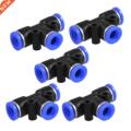 5 Pcs 8mm to 8mm 3 Ways Push in One Touch Tee Shaped Quick F
