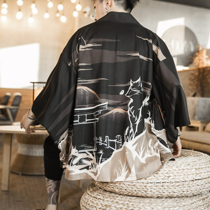 中式唐装改良汉服羽织中国风道袍古风男装仙气和服日式和风外套潮
