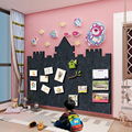 儿童房间布置装饰画卡通城堡毛毡墙贴背景板草莓熊家庭照片展示墙