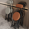 折叠椅子靠背凳子家用餐桌小餐椅圆凳可叠放便携高脚折凳小型简易