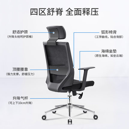 sitzone 电脑椅家用办公椅网椅人体工学椅转椅会议椅老板椅电竞椅