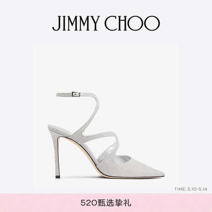 [520礼物]JIMMY CHOO/AZIA PUMP 女士绑带饰露跟高跟鞋单鞋JC