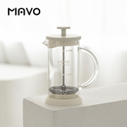 MAVO雪白法压壶 咖啡壶煮咖啡家用小型滤茶壶过滤杯 冬季限定玻璃