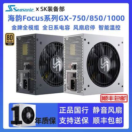 海韵FOCUS GX650 750 850 1000W白色金牌全模组ATX台式机电脑电源