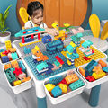 益智儿童玩具多功能学习游戏积木桌男女孩系列拼图玩具3-6岁宝宝