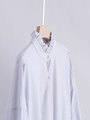 牛货时装款~细条纹压褶领薄款衬衫女 设计感灰色廓形长袖防晒衬衣