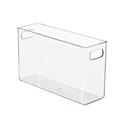 收纳盒塑料透明长方形塑料盒带盖窄长型盒子储物盒窄高型长条收纳