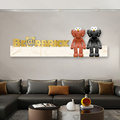 现代简约客厅装饰画暴力熊KAWS沙发背景墙画卧室画LED灯画