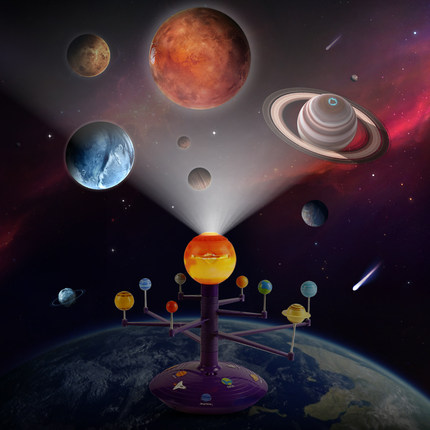 太阳系八大行星模型星空旋转投影3D立体天体仪儿童科学stem玩具
