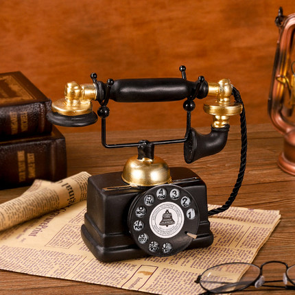 复古电话机小摆件老式怀旧物件书房酒柜书架装饰品工艺品拍照道具