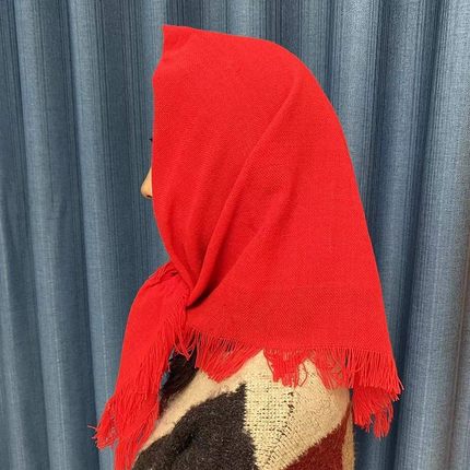 中年妇女保暖围巾女怀旧村姑红色包头正方形农村老式表演网红头巾