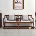 中式罗汉床胡桃色白蜡木三人位沙发实木床榻客厅小户型别墅贵妃椅