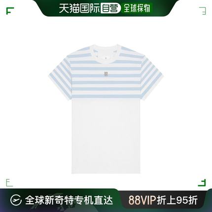 欧洲直邮Givenchy纪梵希24新款 女士白色浅蓝色棉质圆领短袖T恤