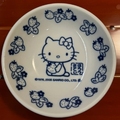 Hello kitty绝版青花陶瓷小碟陶瓷餐具平盘家用圆形碟子甜品盘