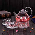 欧式耐热玻璃茶具蜡烛加热茶壶家用泡茶壶花茶壶套装水果茶煮茶器