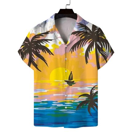 Shirts Mens Summer Shirt For Men Clothes Plaid Big Tshirts