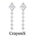 CRAYONX 小众设计师品牌 几何流苏简约气质 网红同款锆石银针耳饰
