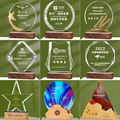 天津厂家实木水晶奖杯定制定做创意刻字高档冠军比赛年会颁奖礼品