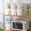 厨房收纳盒带把手橱柜塑料盒子分格杂物整理盒家用带盖冰箱保鲜盒