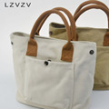 LZVZV 帆布托特包女手提包袋通勤简洁时尚拉链耐用小号托特包小众