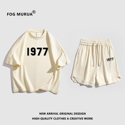 FOG MURUA复线第七季主线新款情侣1977潮牌重磅短袖T恤套装男女款