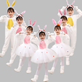 元旦儿童动物演出服小兔子幼儿小白兔子舞蹈表演服纱裙小兔子服装