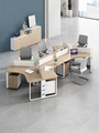简约新款现代职员桌5人位办公桌办公屏风隔断卡位员工桌椅柜组合