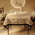 喜即闲花弄影桌布法式中国风复古圆桌长方形餐桌布艺高级茶几台布