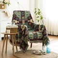 椅子盖布美式复古双面沙发垫巾北欧针织棉线毯老虎椅盖毯民族风装