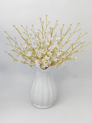 手工制作装饰品自己做米白色幸福花花束diy材料包套亚克力珠子串