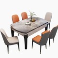 轻奢岩板大理石餐桌椅组合现代简约小户型多功能可伸缩折叠圆饭桌