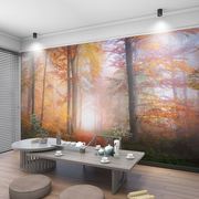 电视背景墙壁纸3d立体森林自然风景画田园墙纸客厅卧室壁画5D墙布