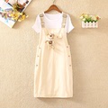 奶甜背带裙女夏季2023新款设计感小众宽松显瘦连衣裙洋气减龄套装