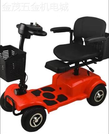 新款骑士老人代步车四轮电动残疾人家用双人老年助力车可折叠电瓶